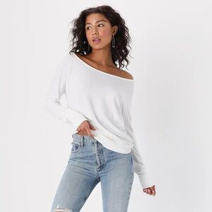 White Long Sleeve Sweater Top